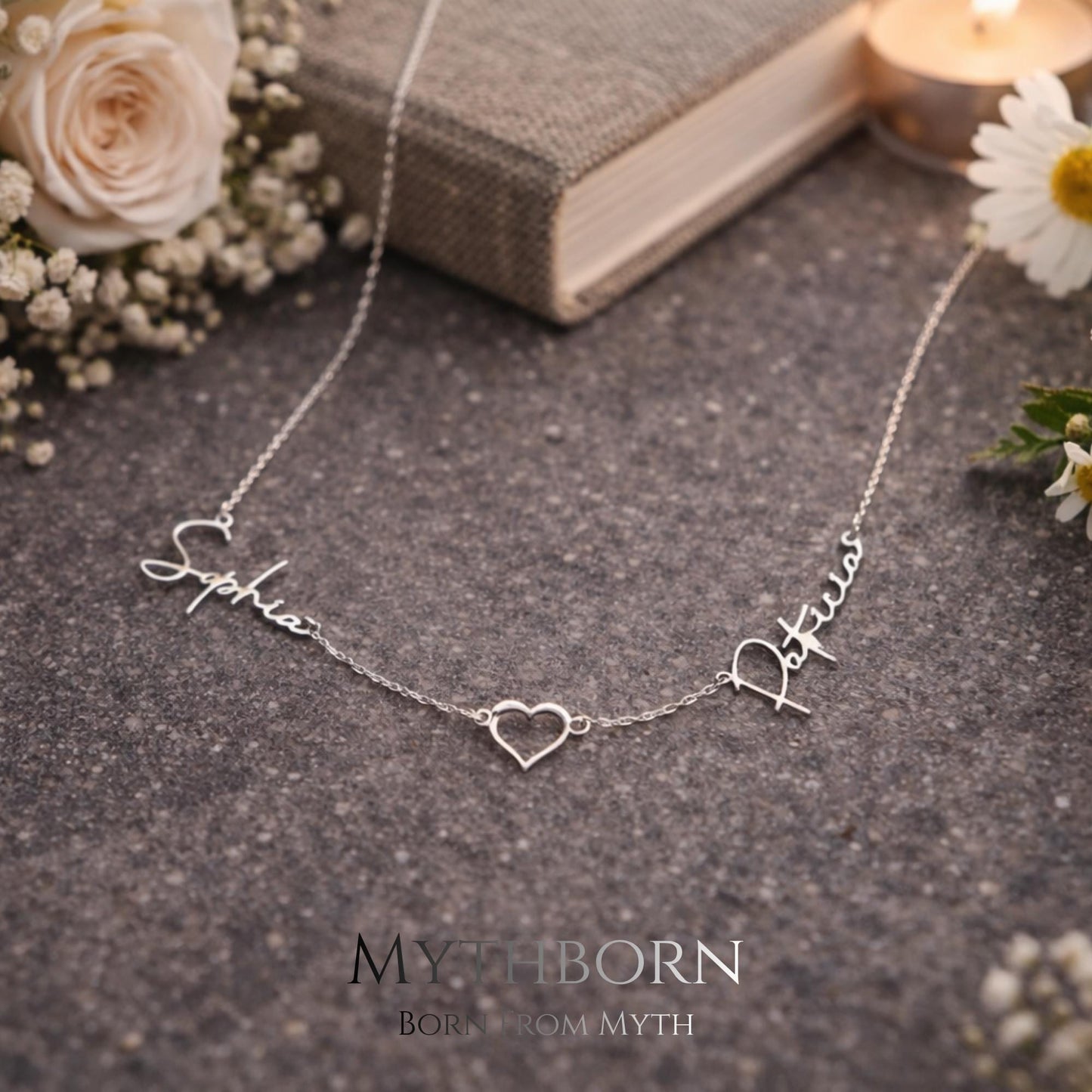 Personalized Name Necklace with signature script keepsake in 925 sterling silver