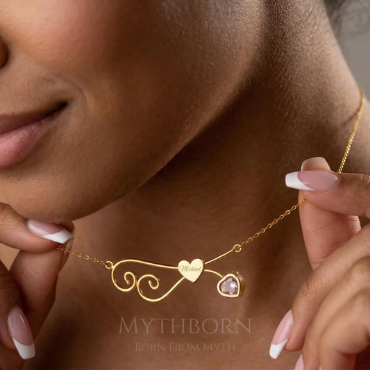 Personalized Heart Necklace with custom keepsake pendant in 925 sterling silver