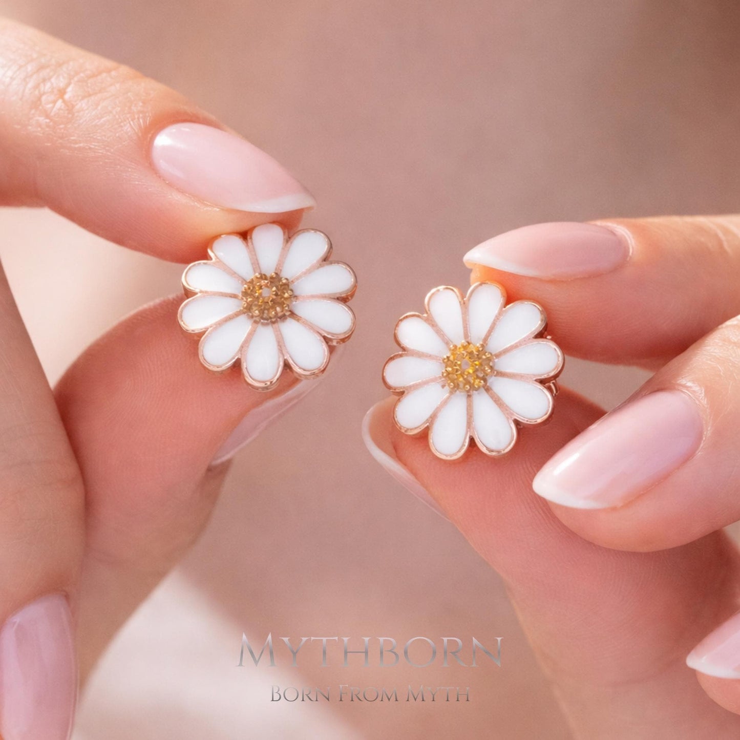 Daisy Stud Earrings with floral fine studs in 925 sterling silver