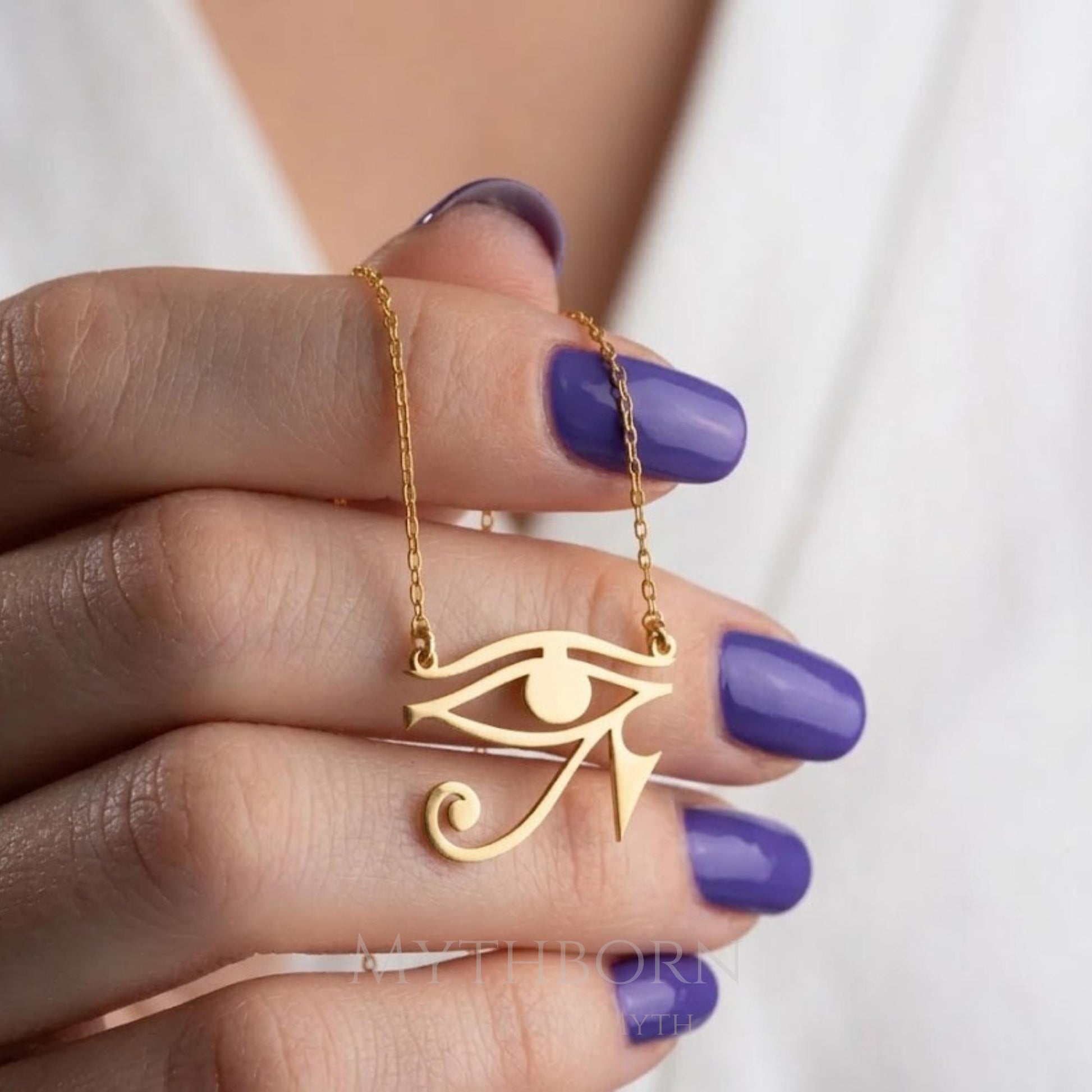 Eye of Ra Necklace with egyptian protection pendant in 925 sterling silver