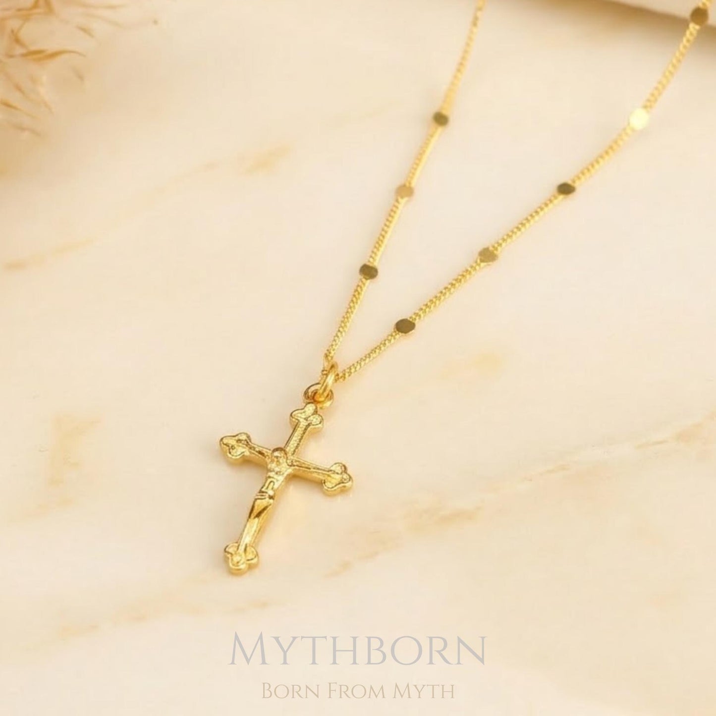 Crucifix Necklace with refined faith pendant in 925 sterling silver