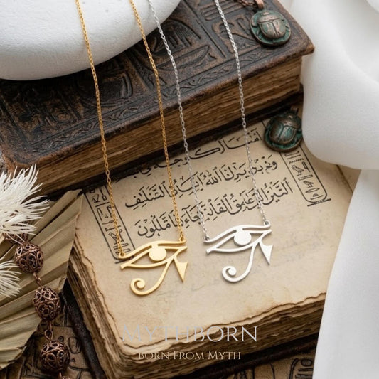 Eye of Ra Necklace with egyptian protection pendant in 925 sterling silver