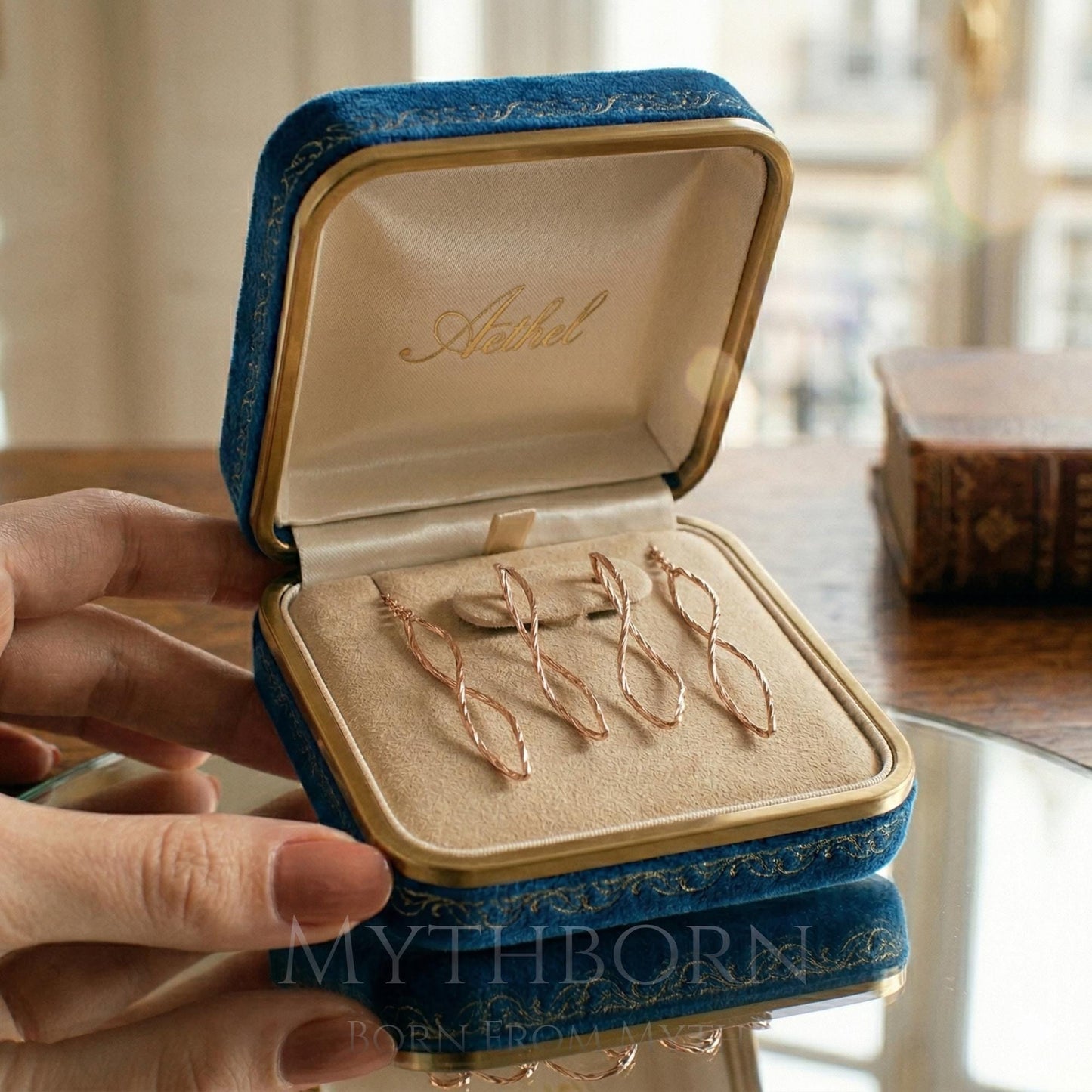 Wave Threader Earrings with sculptural fine design in 925 sterling silver