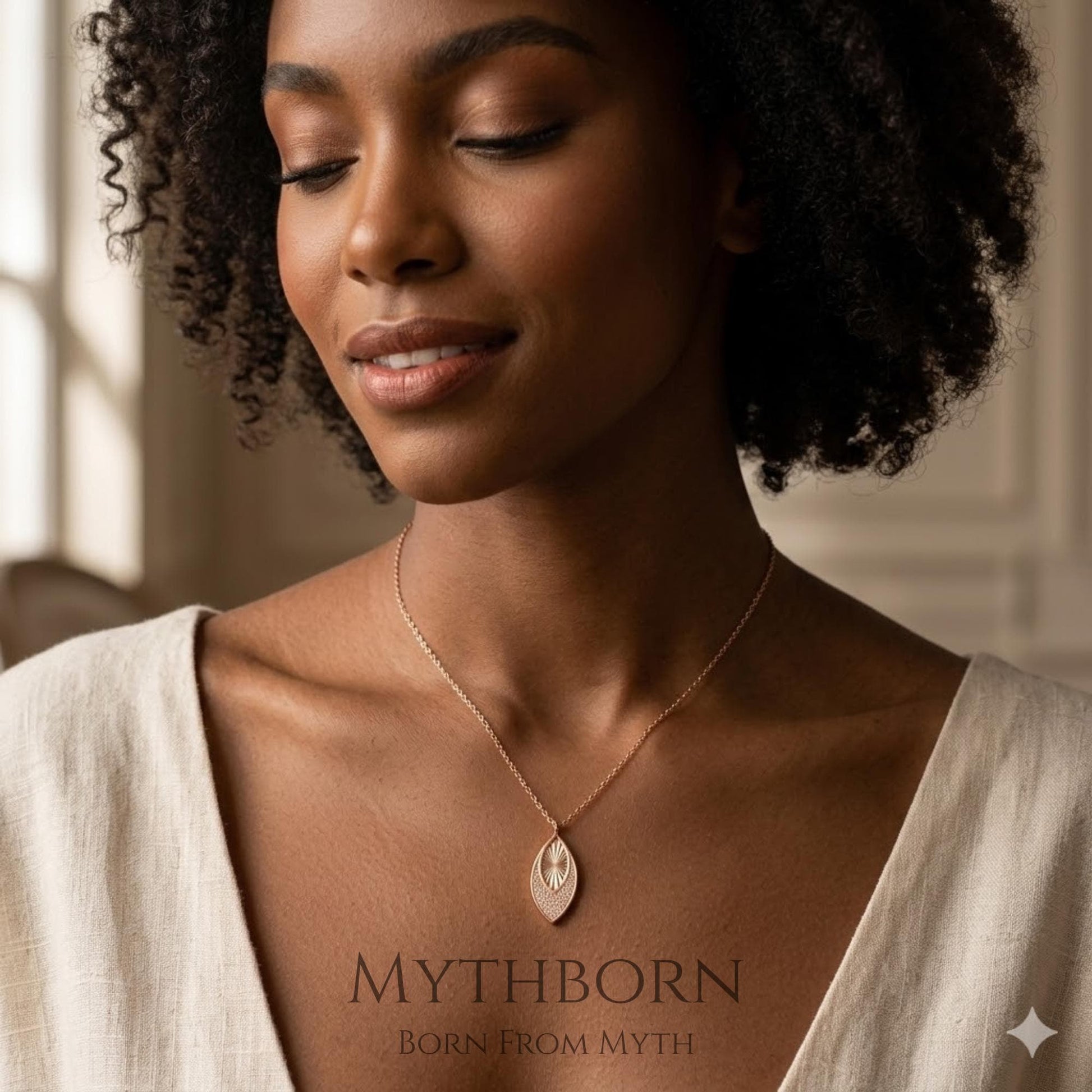 Oval Crystal Pendant Necklace with minimal everyday elegance in 925 sterling silver