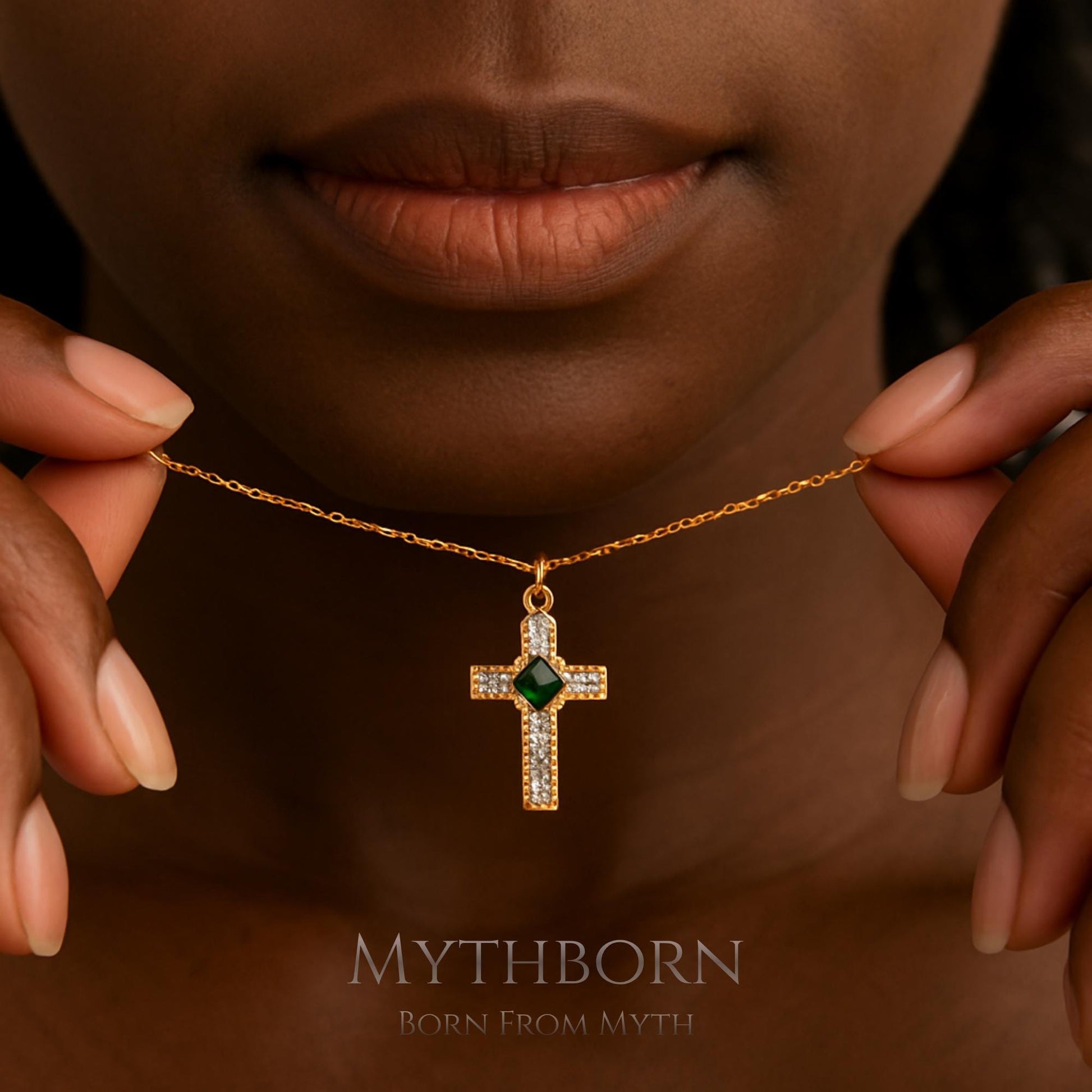Personalized Cross Necklace with custom faith pendant in 925 sterling silver