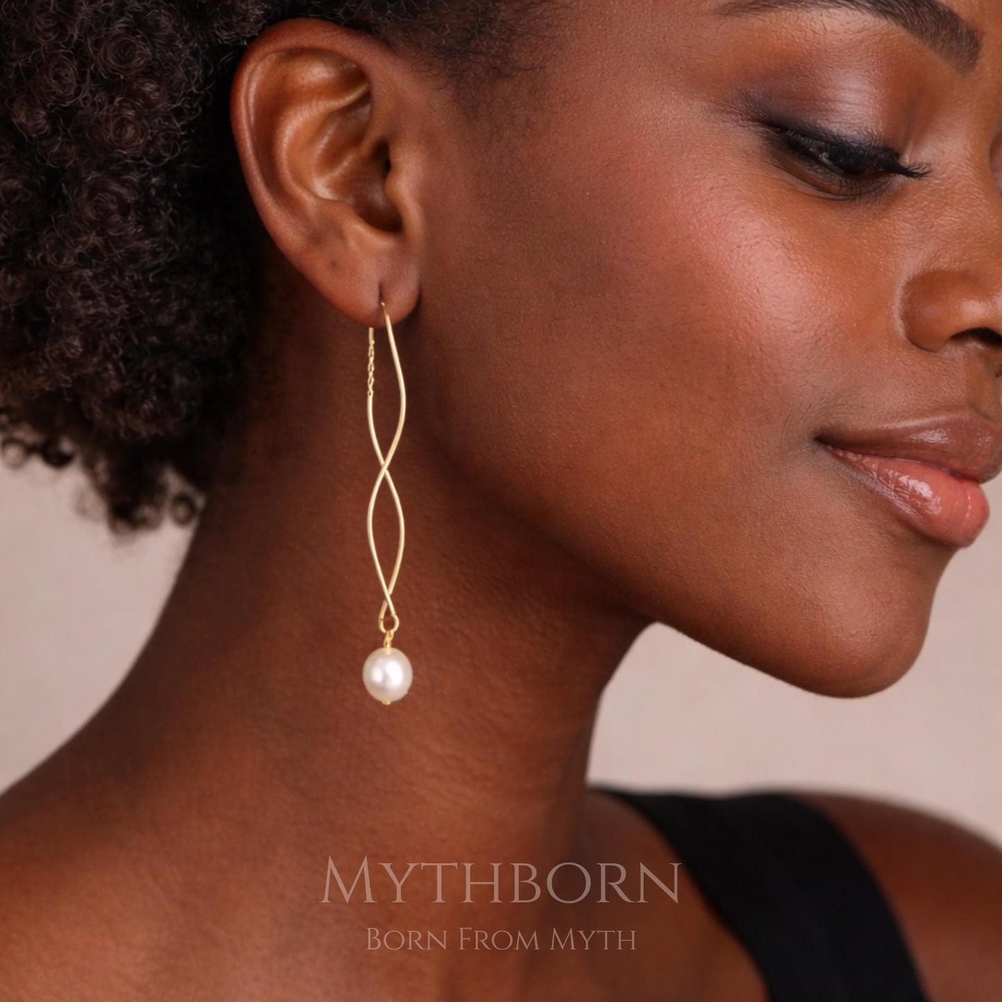 Pearl Drop Earrings with leaf zircon bridal design in 925 sterling silver