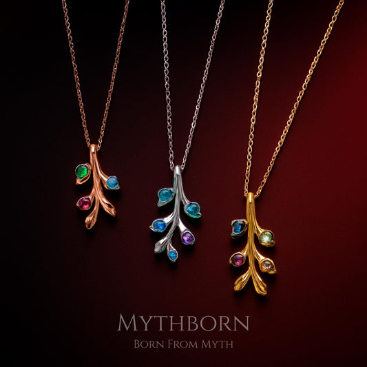 Personalized Family Tree Necklace with custom heirloom pendant in 925 sterling silver