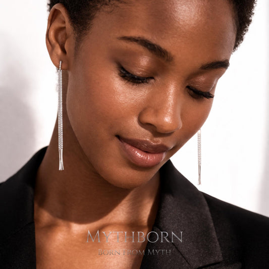 Dangle Chain Threader Earrings with modern fine design in 925 sterling silver