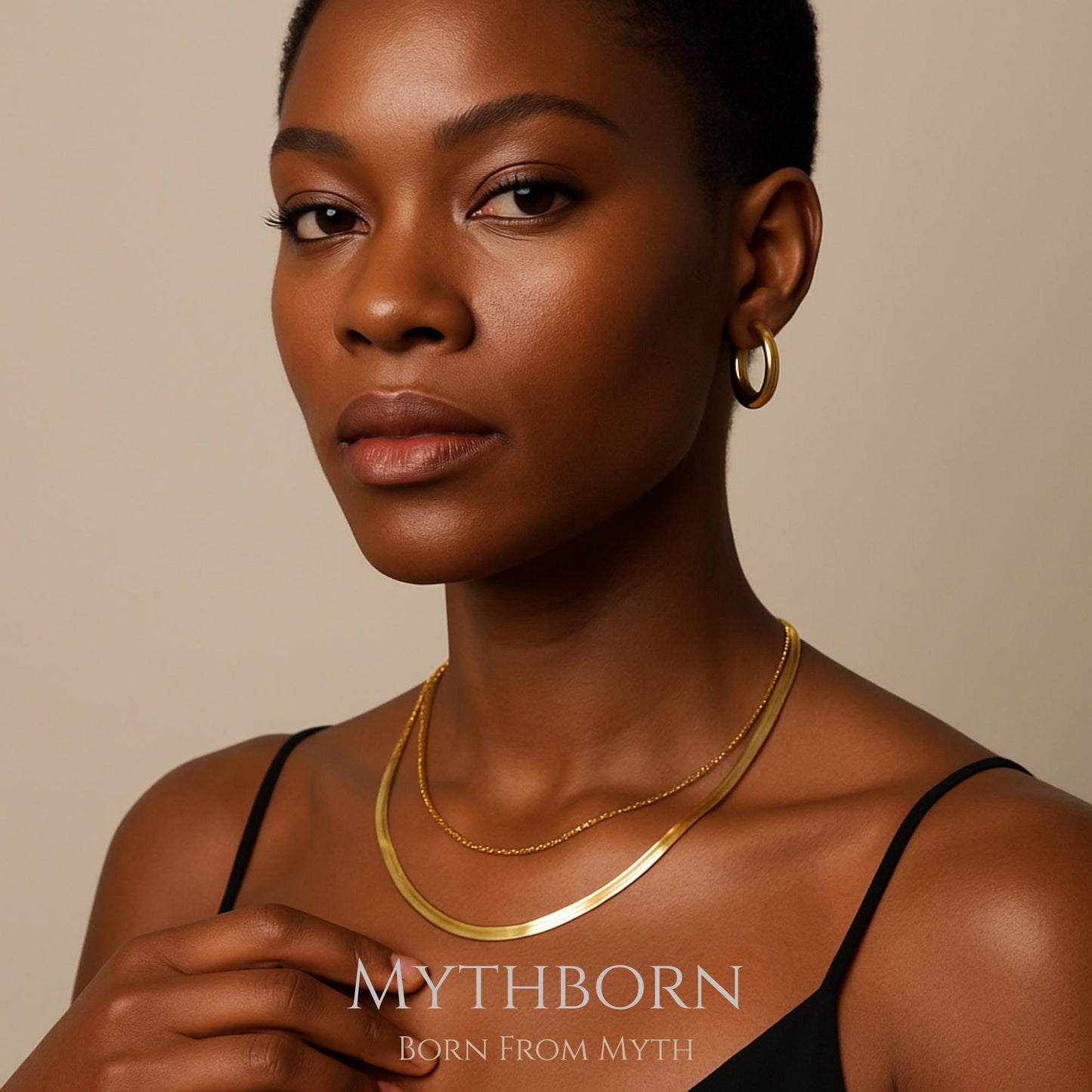 Personalized Herringbone Necklace with engraved fine chain in 925 sterling silver