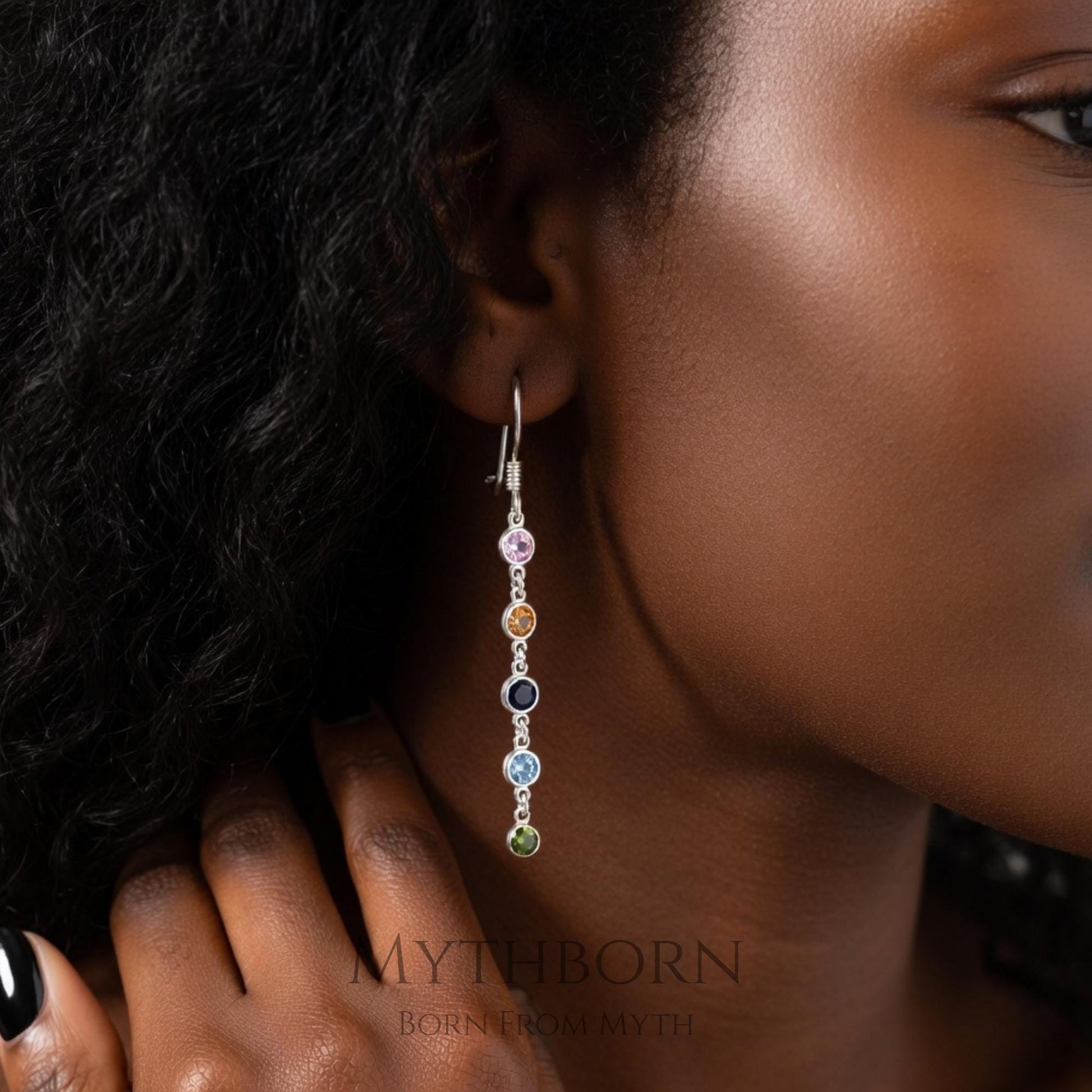 Dangle Birthstone Earrings with personalized family drops, meaningful gift