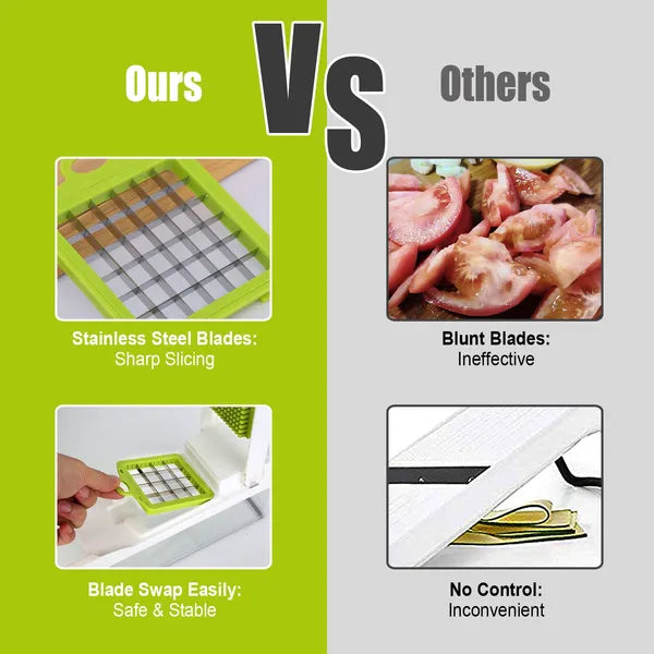 12-in-1 Vegetable Chopper - Food Slicer, Dicer & Grater with Container