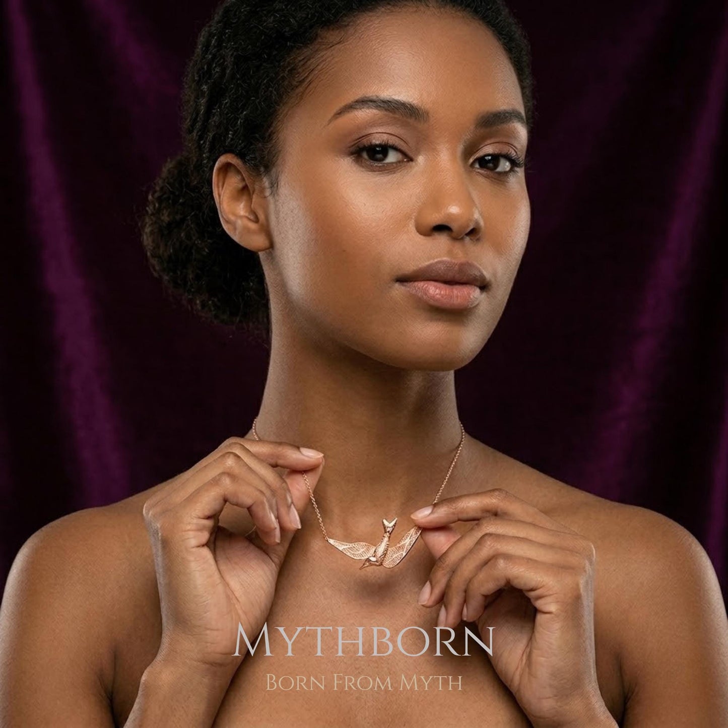 Swallow Bird Necklace with symbolic freedom pendant in 925 sterling silver