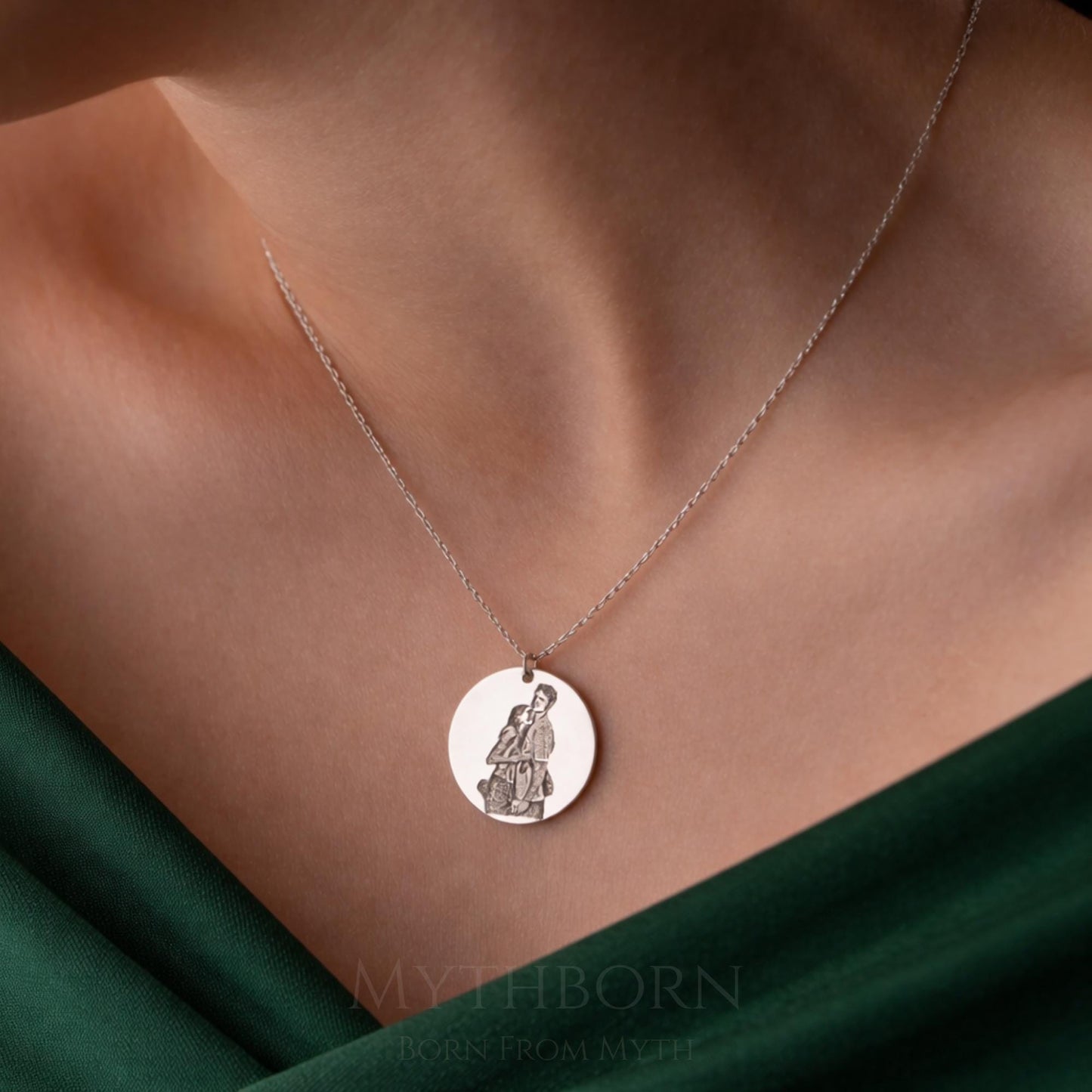Personalized Photo Necklace with custom memory pendant in 925 sterling silver