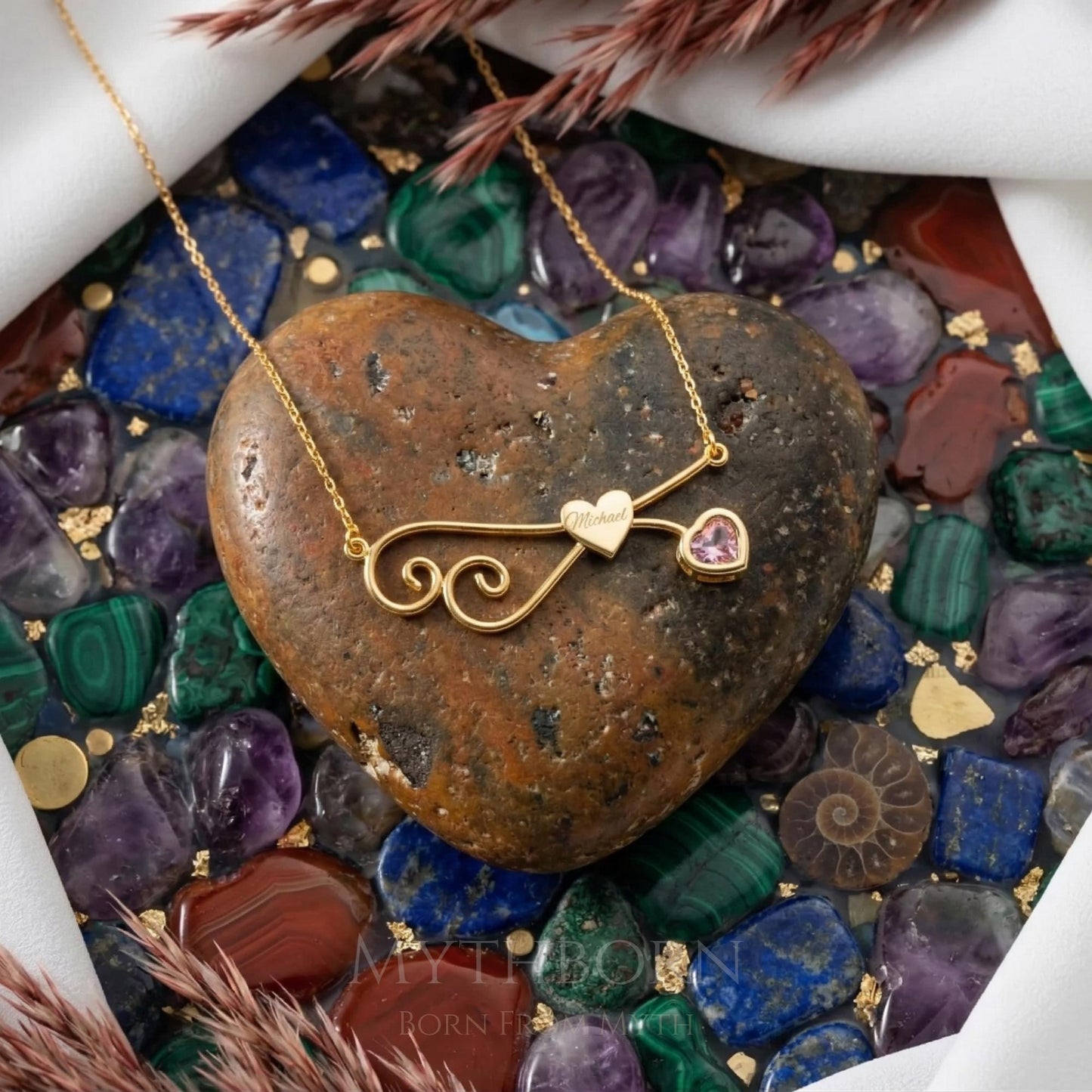 Personalized Heart Necklace with custom keepsake pendant in 925 sterling silver