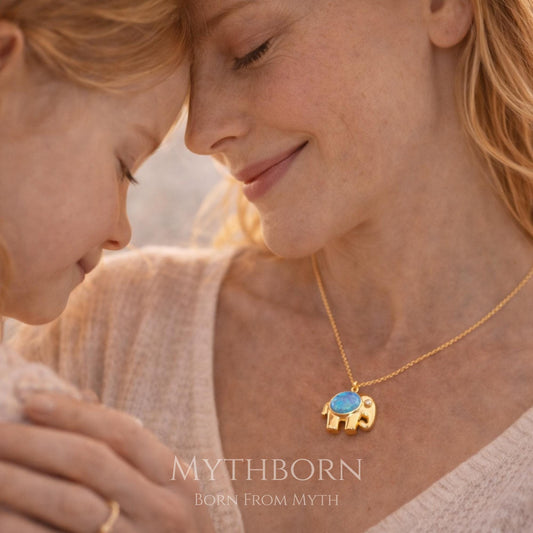 Opal Elephant Necklace with nature-inspired pendant in 925 sterling silver