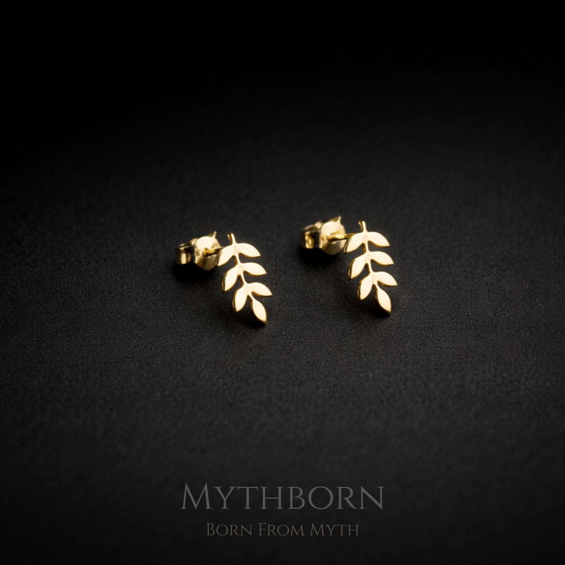 Olive Branch Stud Earrings with nature-inspired fine studs in 925 sterling silver