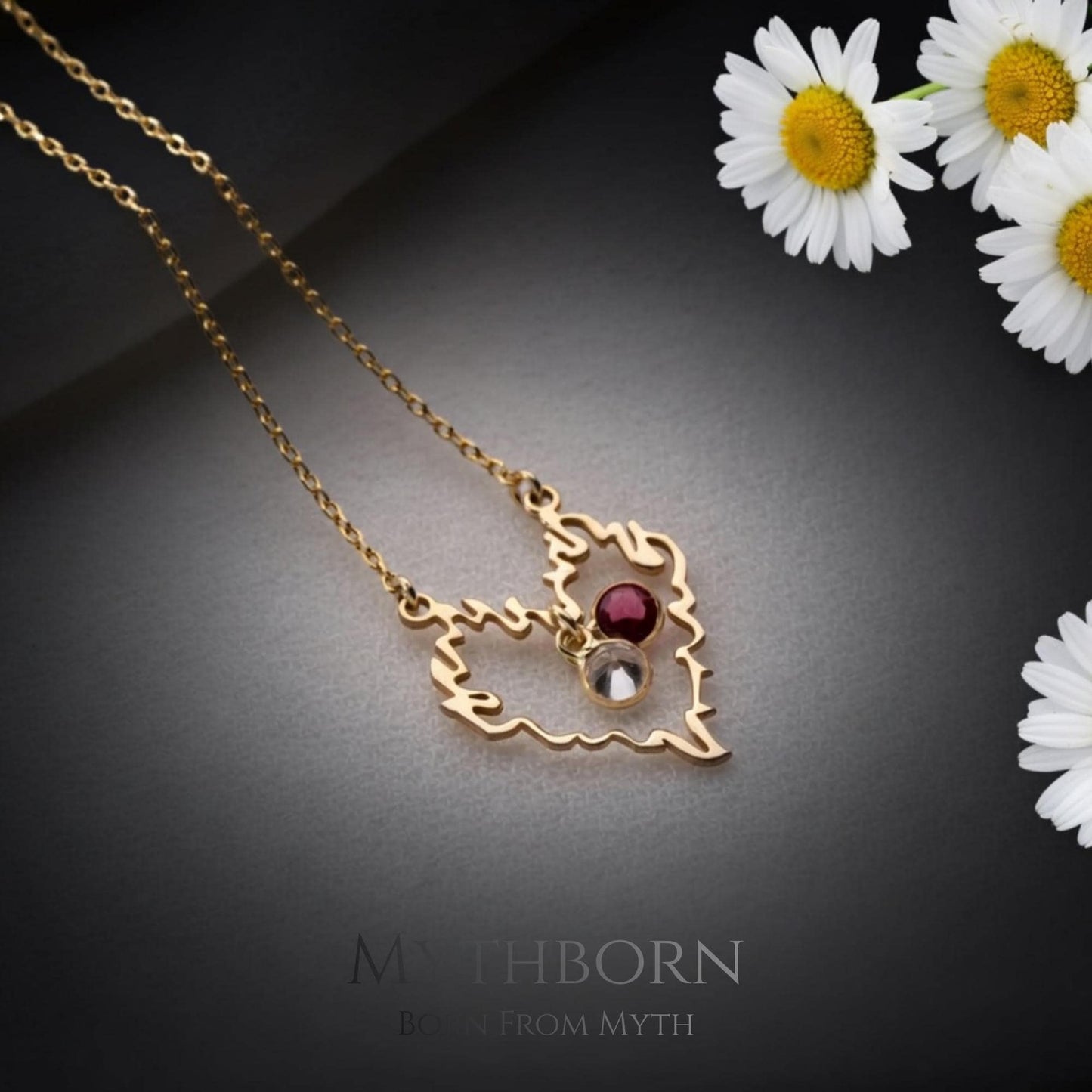Family Birthstone Heart Necklace with personalized keepsake, gift for mom