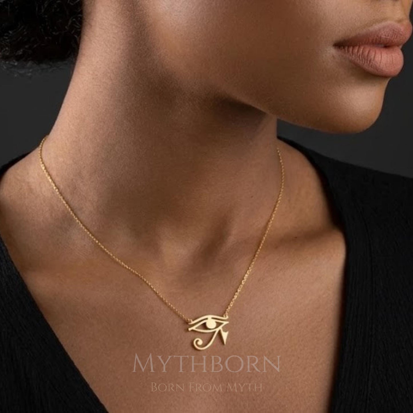 Eye of Ra Necklace with egyptian protection pendant in 925 sterling silver