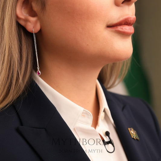 Chain Drop Birthstone Earrings | 925 Sterling Silver