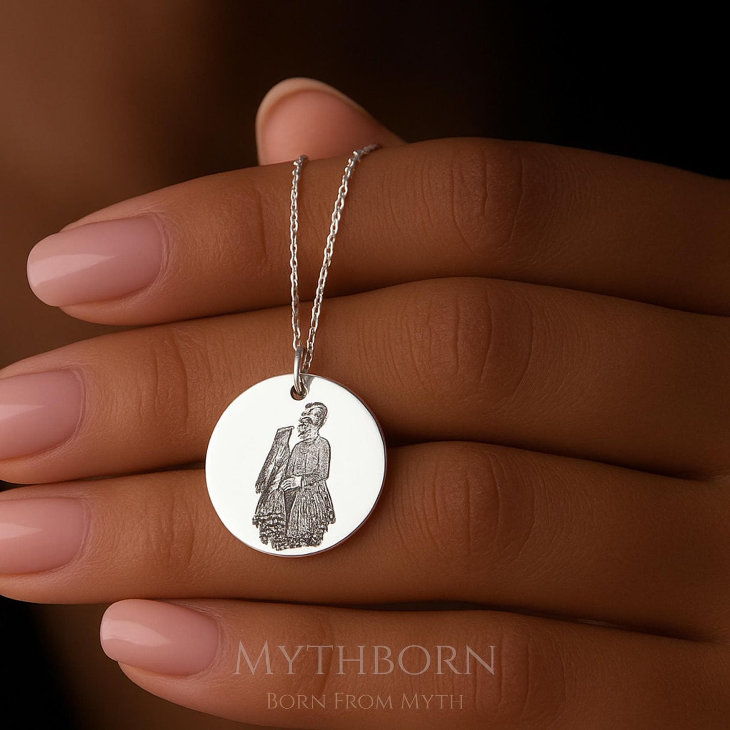Personalized Photo Necklace with custom memory pendant in 925 sterling silver