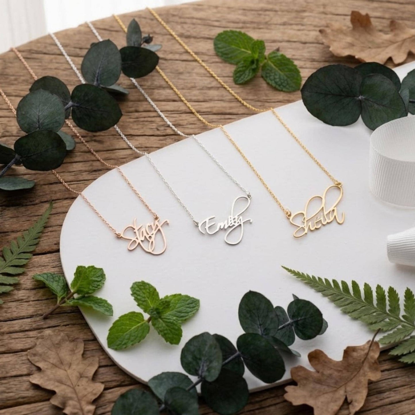 Personalized Handwriting Necklace with signature keepsake in 925 sterling silver