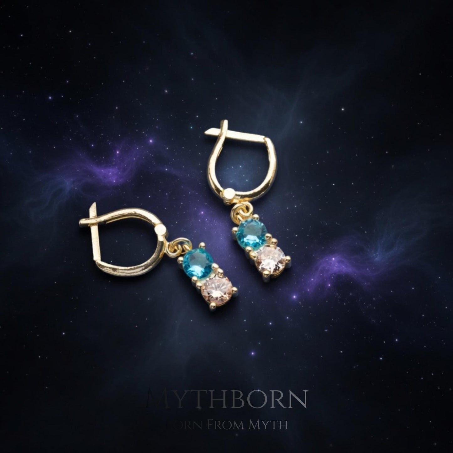 Birthstone Bar Earrings with personalized family drops in 925 sterling silver