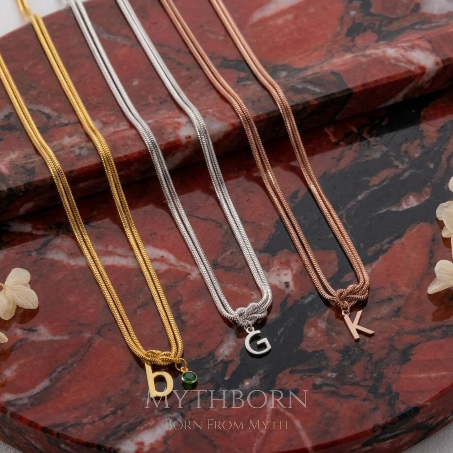 Personalized Love Knot Necklace with symbolic keepsake in 925 sterling silver