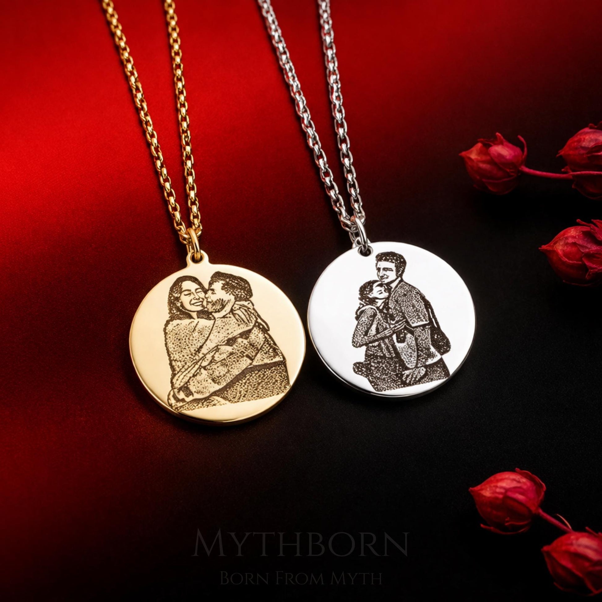 Personalized Photo Necklace with custom memory pendant in 925 sterling silver