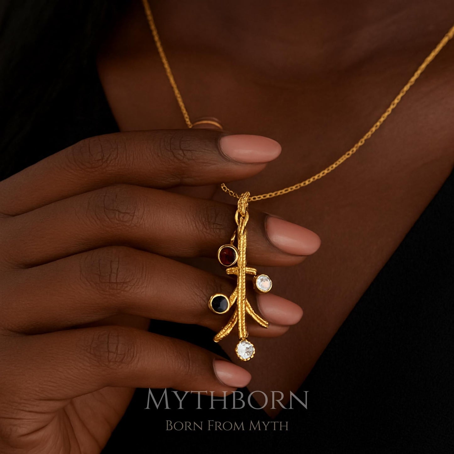 Personalized Family Tree Necklace with custom heirloom pendant in 925 sterling silver