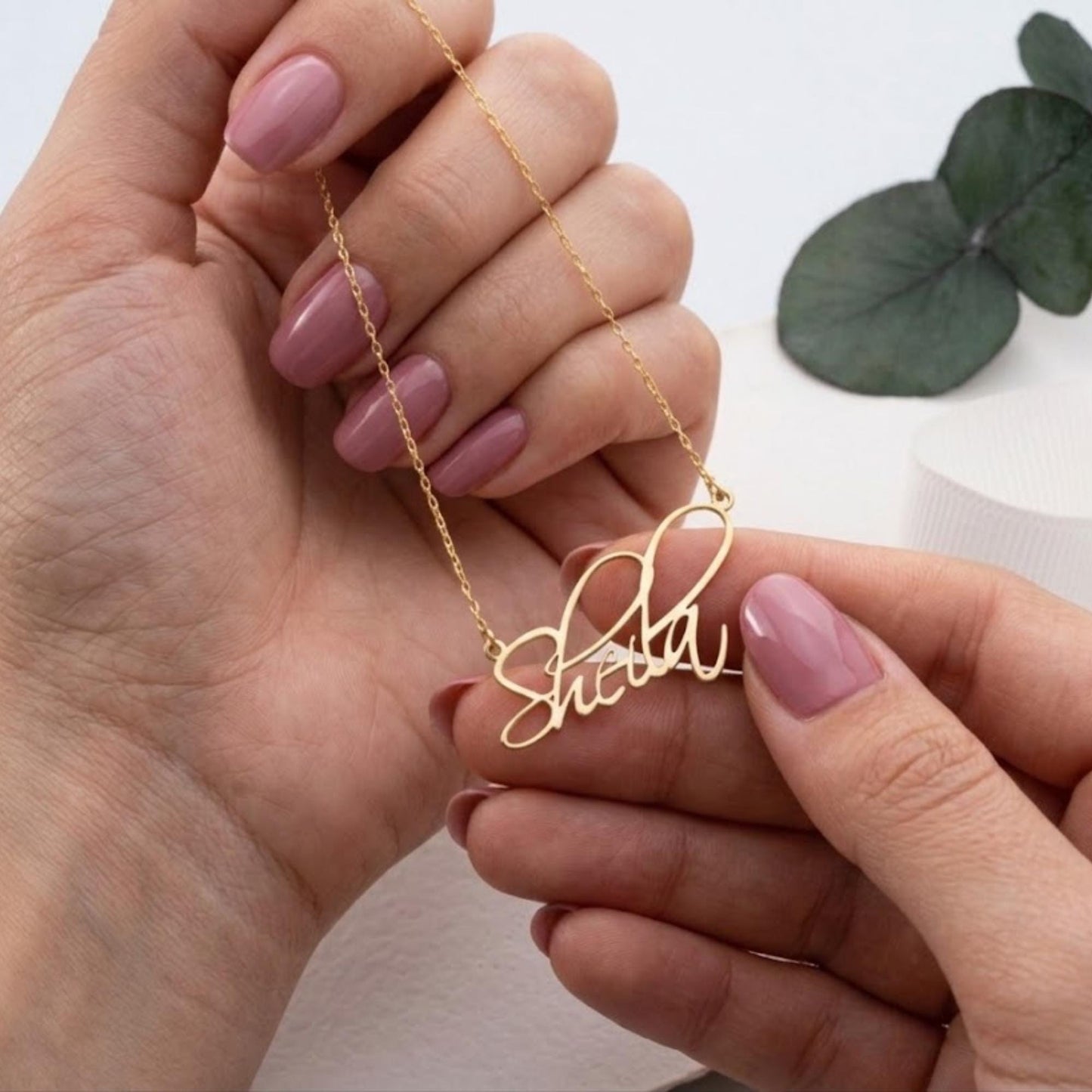 Personalized Handwriting Necklace with signature keepsake in 925 sterling silver