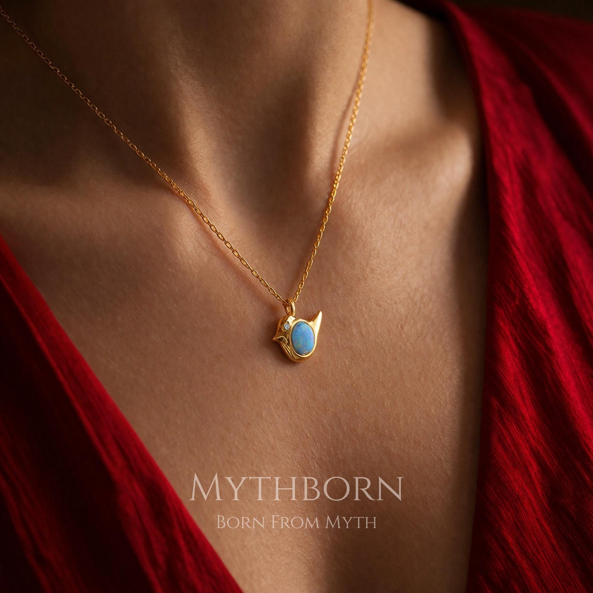 Opal Bird Necklace with dainty nature pendant in 925 sterling silver