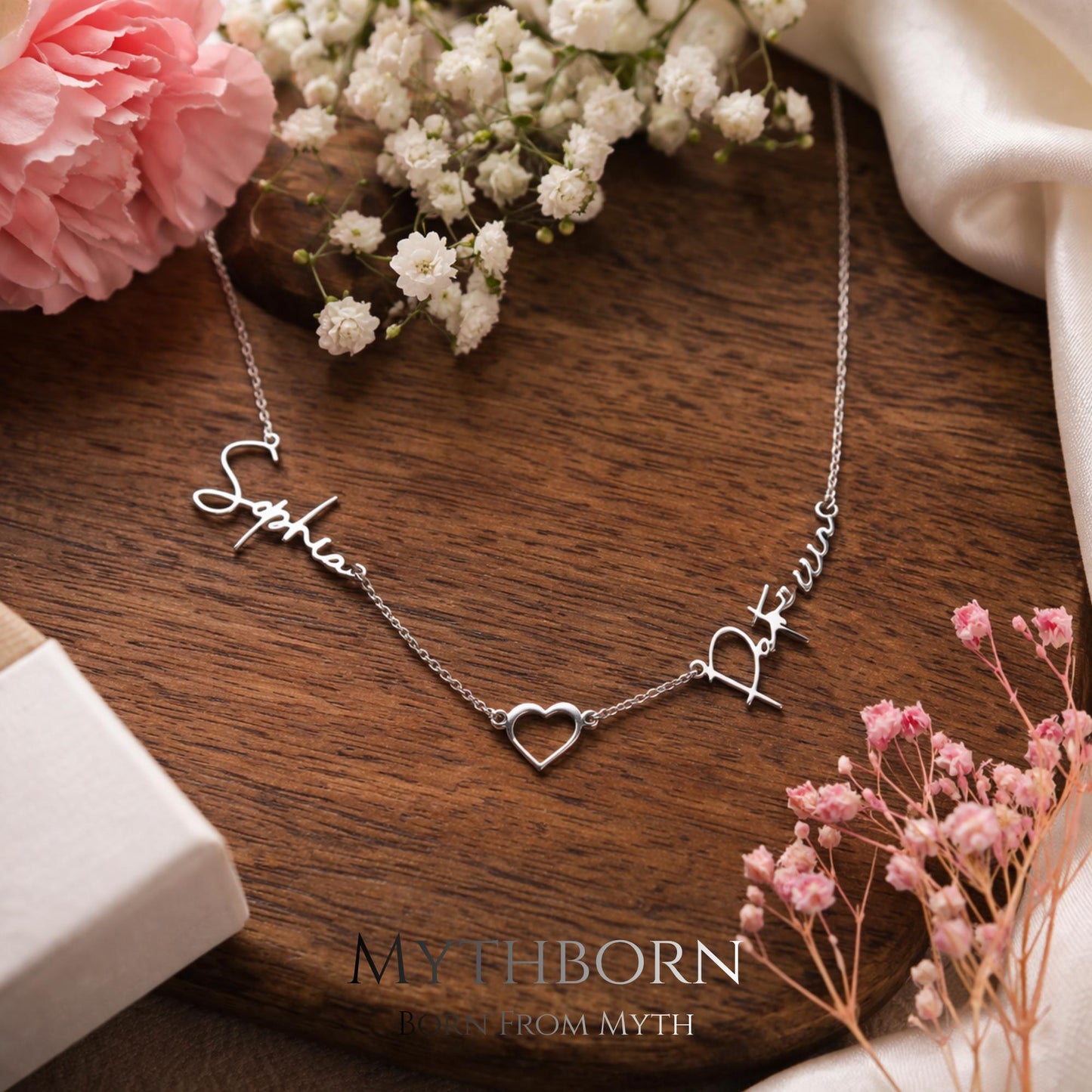 Personalized Name Necklace with signature script keepsake in 925 sterling silver