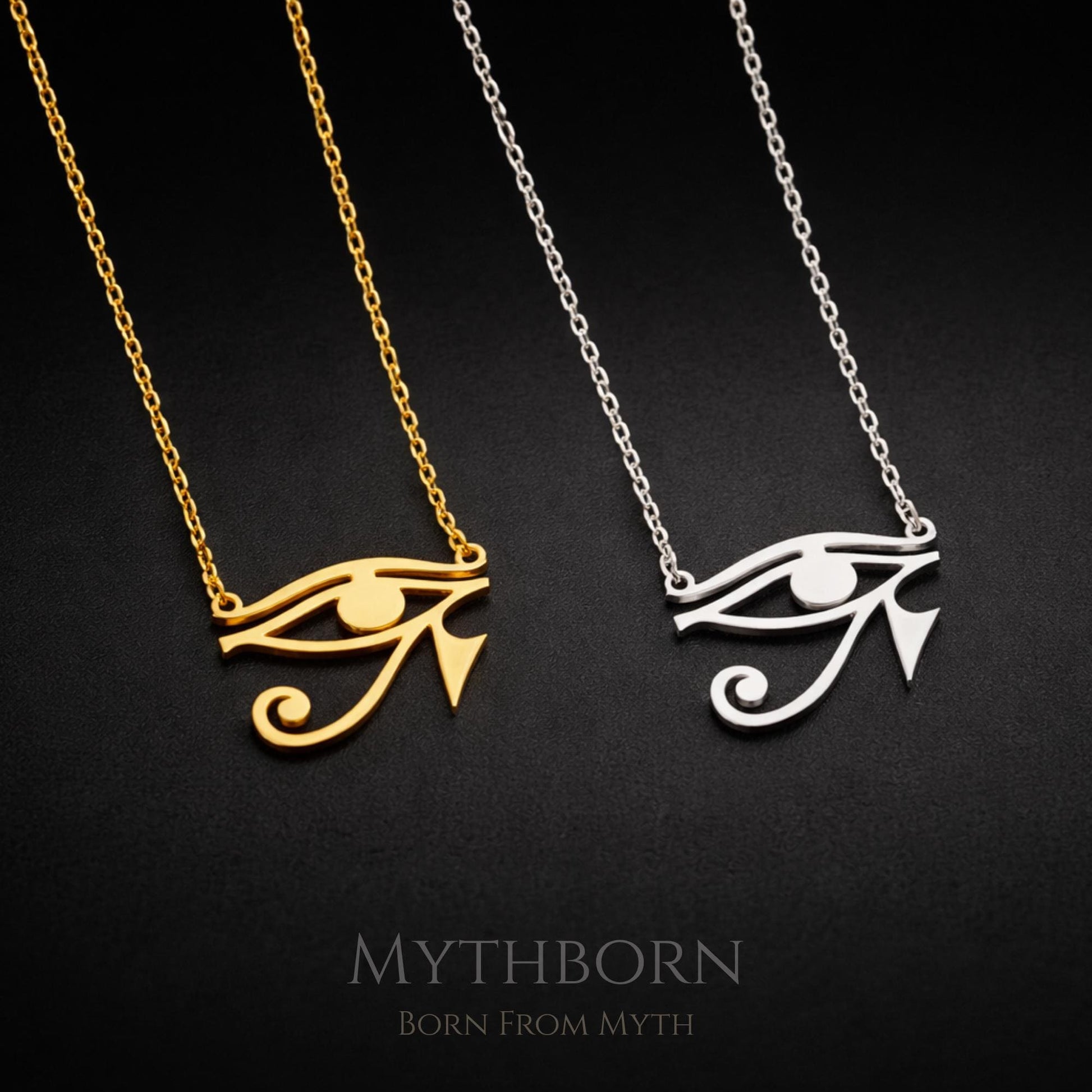 Eye of Ra Necklace with egyptian protection pendant in 925 sterling silver