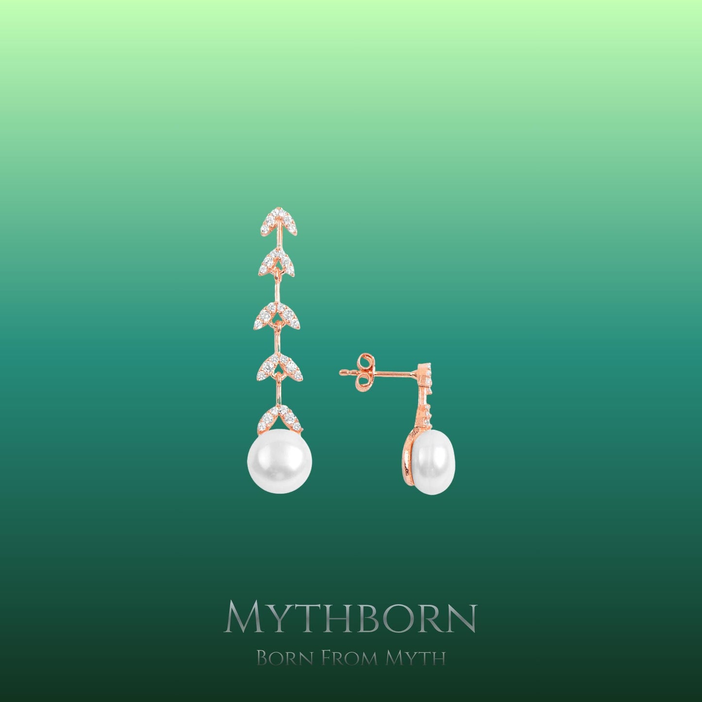 Pearl Drop Earrings with timeless bridal design in 925 sterling silver