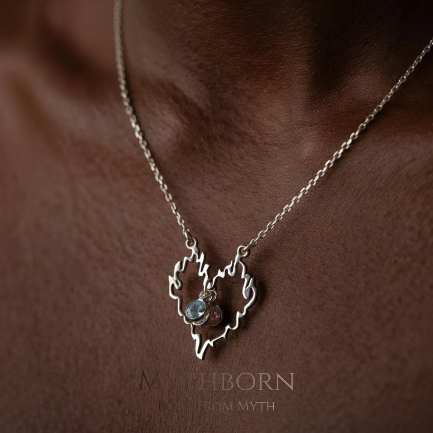 Family Birthstone Heart Necklace with personalized keepsake, gift for mom