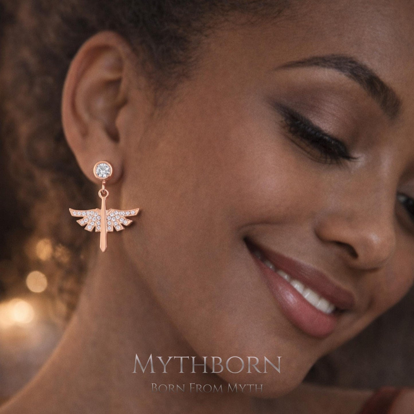 Archangel Wing Earrings with symbolic fine jewelry in 925 sterling silver