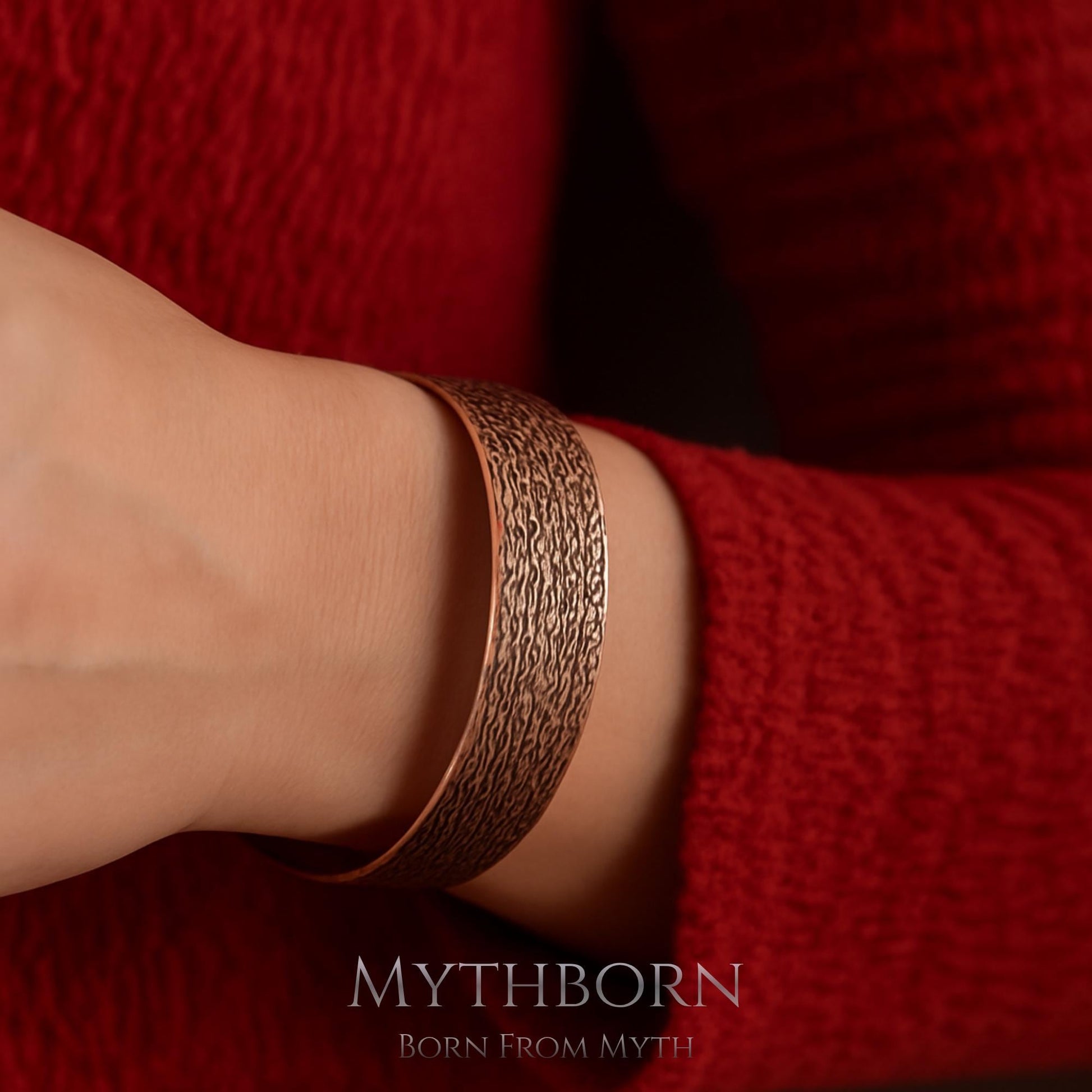 Personalized Copper Cuff Bracelet with hand-engraved keepsake in pure copper