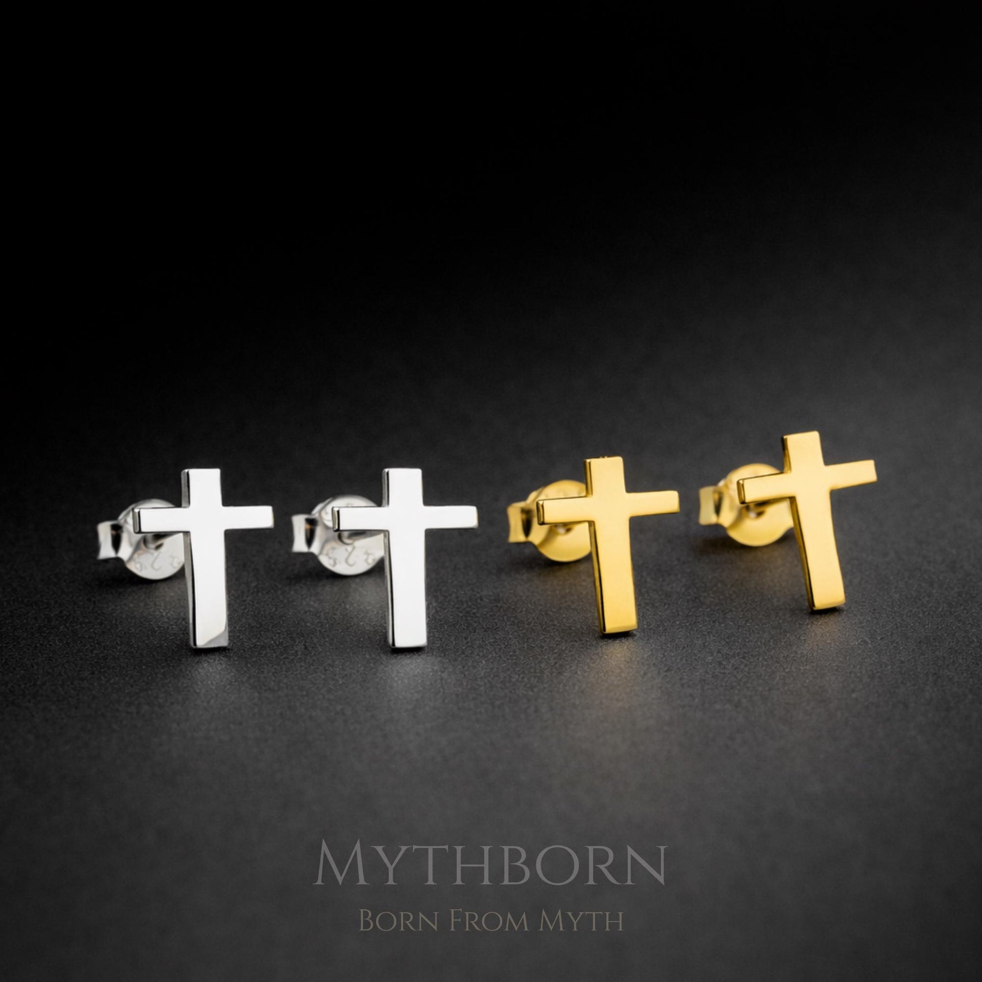 Ankh Stud Earrings with ancient wisdom design in 925 sterling silver
