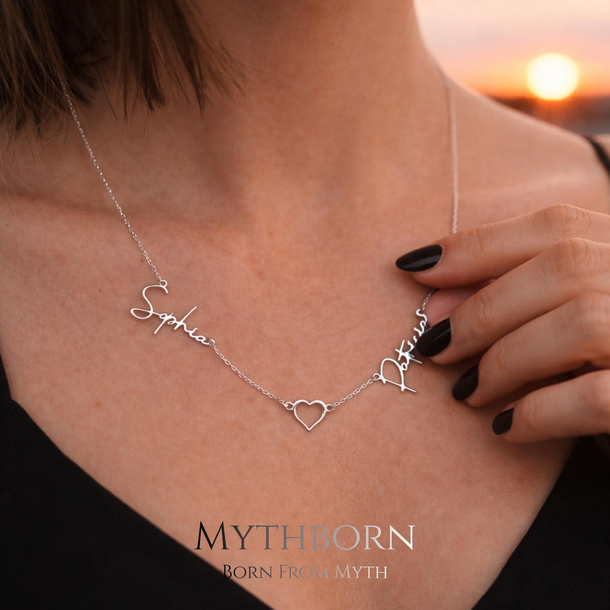 Personalized Name Necklace with signature script keepsake in 925 sterling silver