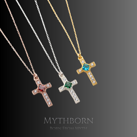 Personalized Cross Necklace with custom faith pendant in 925 sterling silver