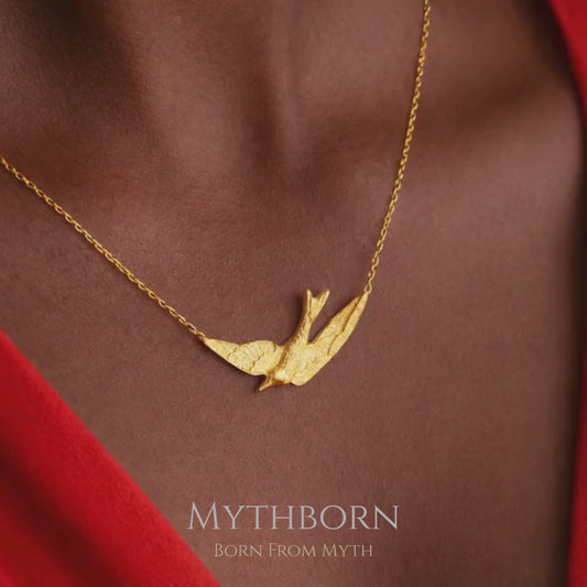 Swallow Bird Necklace – Symbolic Freedom Pendant | 925 Sterling Silver