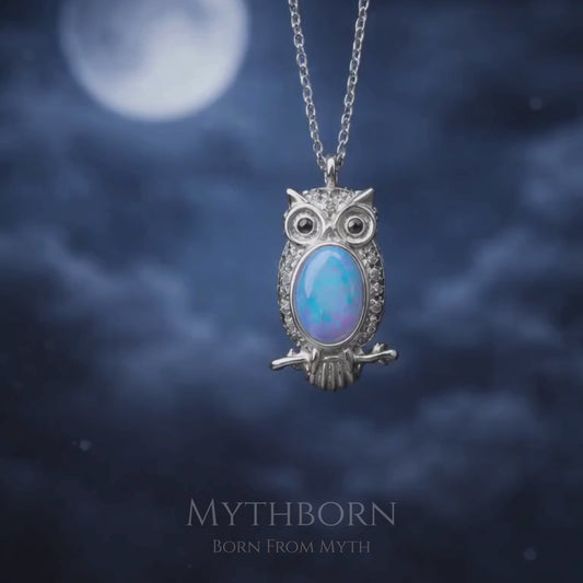 Opal Owl Necklace – Nature-Inspired Pendant | 925 Sterling Silver
