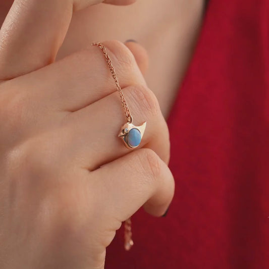 Opal Bird Necklace – Dainty Nature Pendant | 925 Sterling Silver