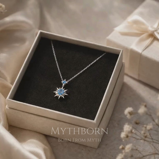 Birthstone Star Necklace – Personalized Celestial Pendant | 925 Sterling Silver